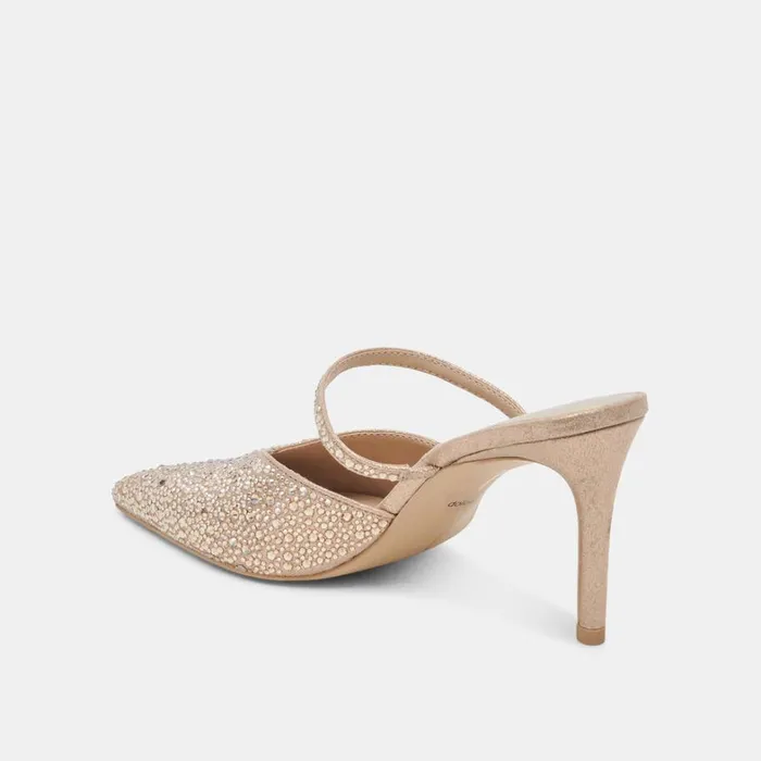 Heels Women Dolce Vita Kanika Crystal Heels Light Gold Fabric