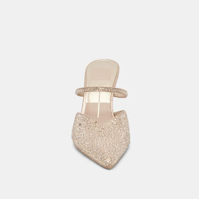 Heels Women Dolce Vita Kanika Crystal Heels Light Gold Fabric