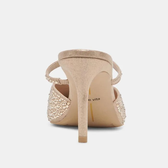 Heels Women Dolce Vita Kanika Crystal Heels Light Gold Fabric