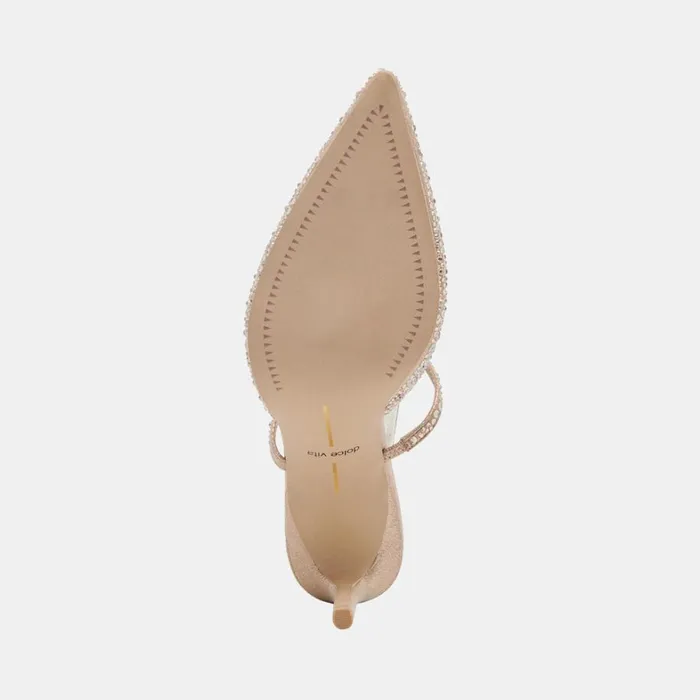 Heels Women Dolce Vita Kanika Crystal Heels Light Gold Fabric