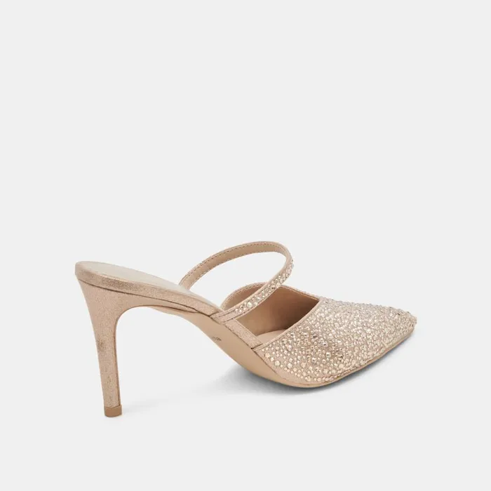 Heels Women Dolce Vita Kanika Crystal Heels Light Gold Fabric