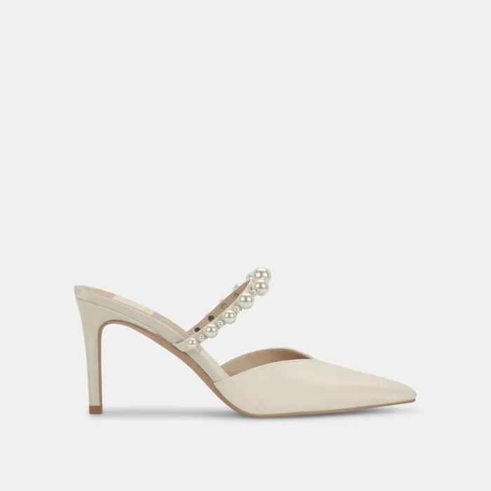 Heels Women Dolce Vita Kanika Pearl Wide Heels Vanilla Pearls