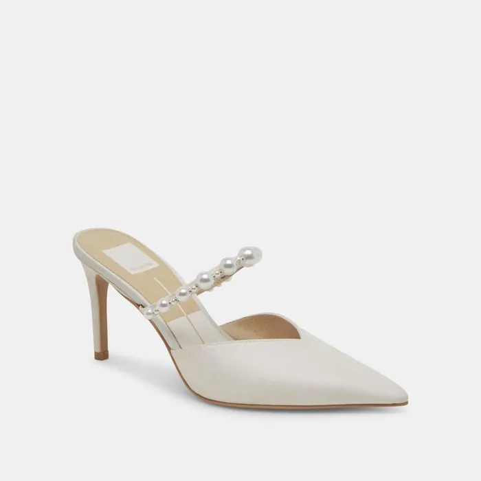 Heels Women Dolce Vita Kanika Pearl Wide Heels Vanilla Pearls