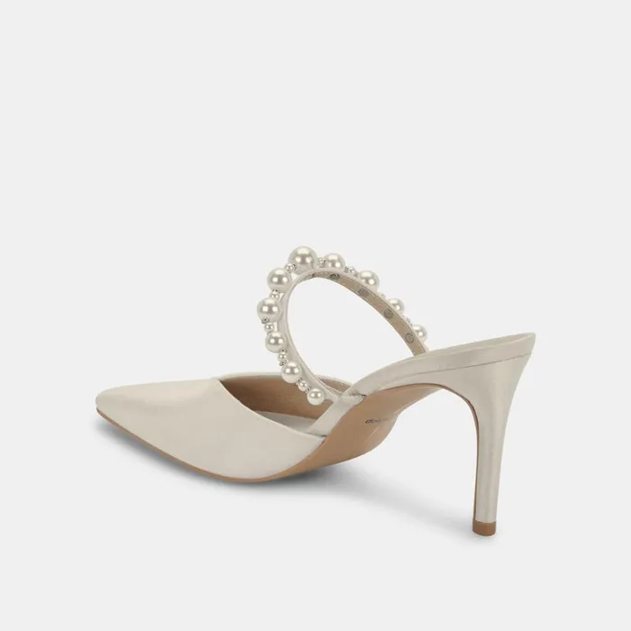 Heels Women Dolce Vita Kanika Pearl Wide Heels Vanilla Pearls