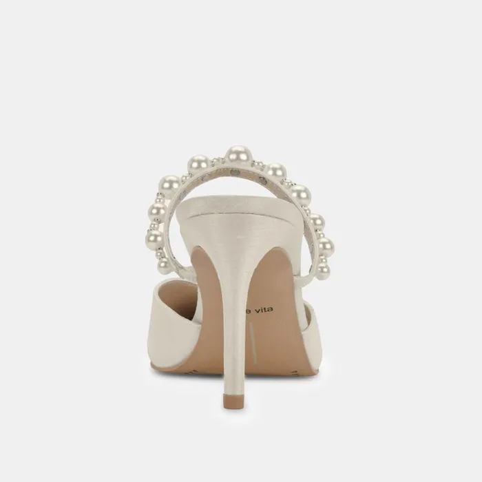 Heels Women Dolce Vita Kanika Pearl Wide Heels Vanilla Pearls