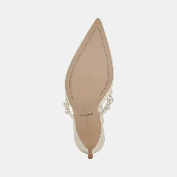 Heels Women Dolce Vita Kanika Pearl Wide Heels Vanilla Pearls