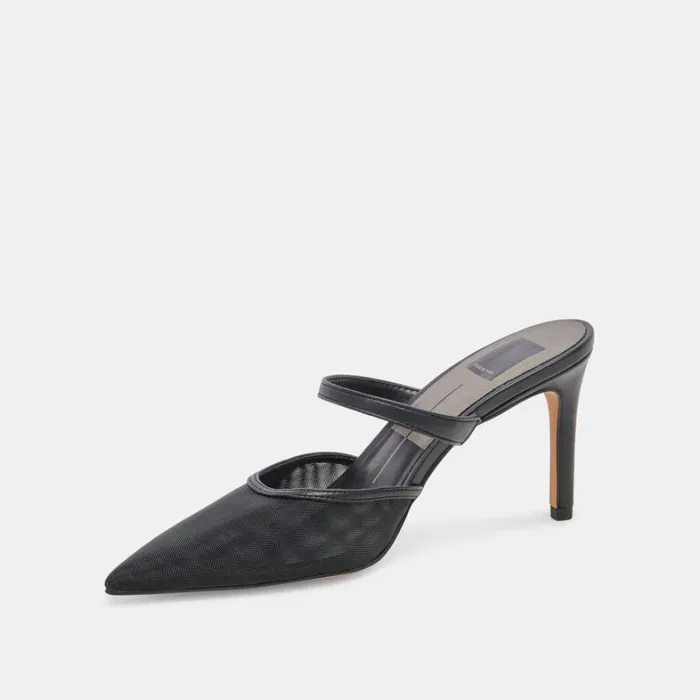 Heels Women Dolce Vita Katik Wide Heels Onyx Mesh