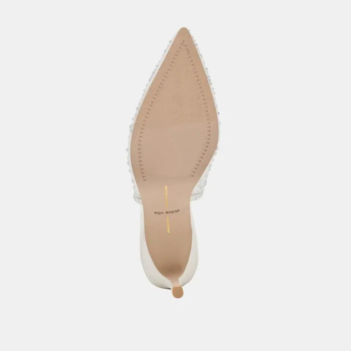 Heels Women Dolce Vita Kaye Crystal Heels White Mesh