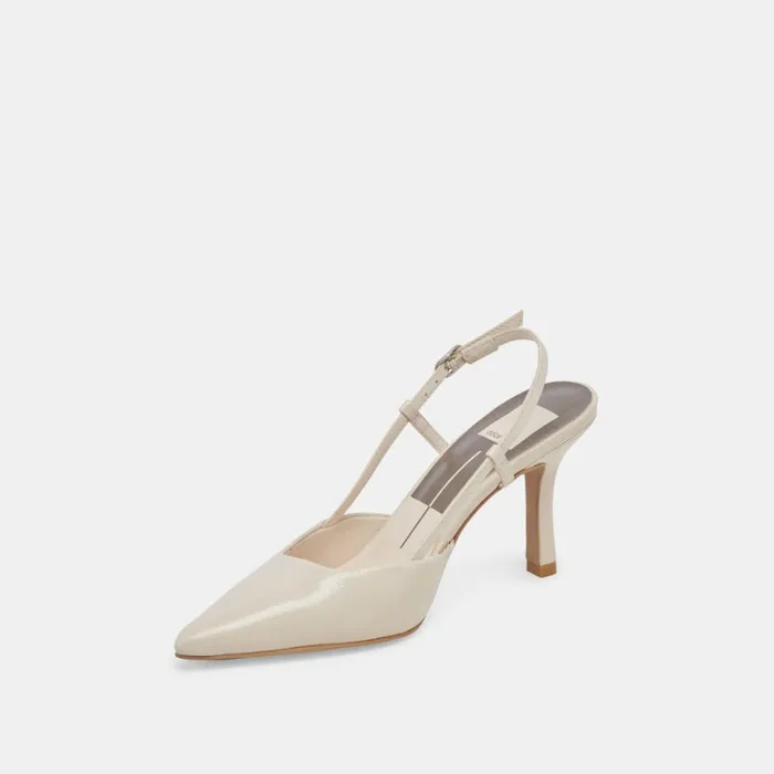 Heels Women Dolce Vita Kim Heels Ivory Crinkle Patent