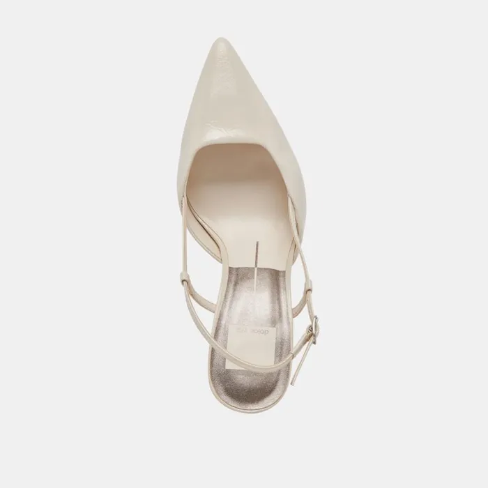 Heels Women Dolce Vita Kim Heels Ivory Crinkle Patent