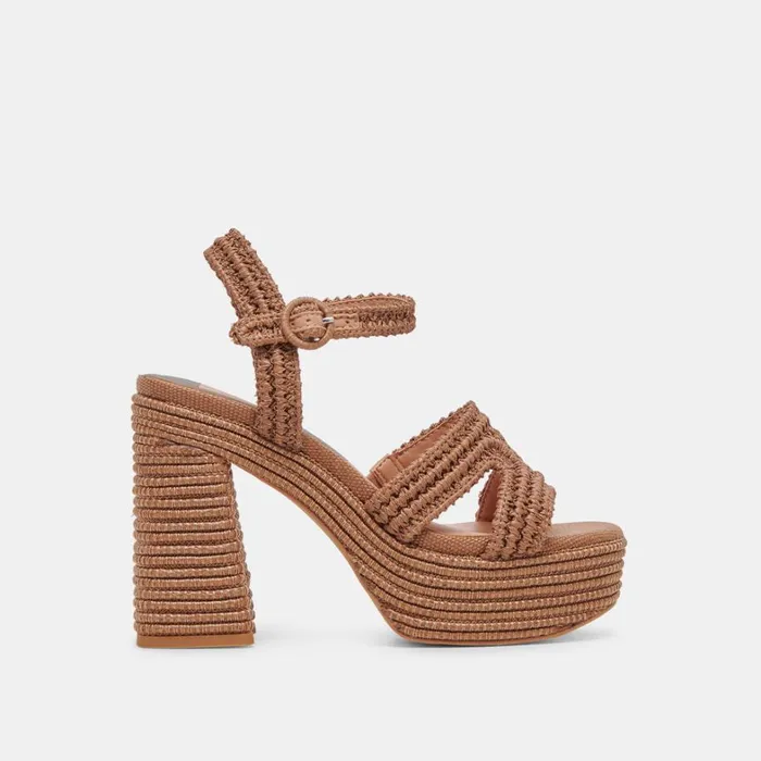 Heels Women Dolce Vita Lacye Heels Brown Woven