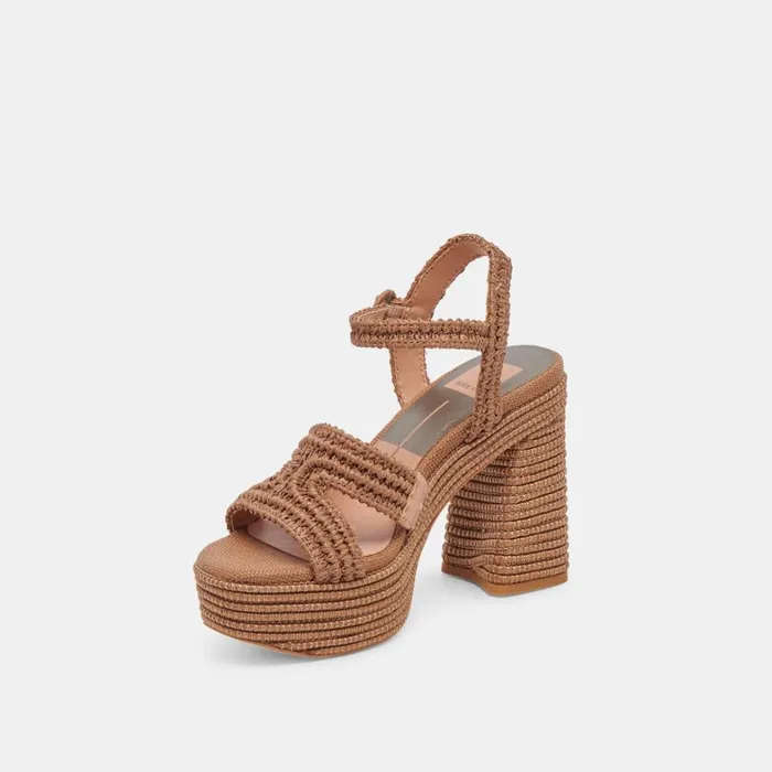 Heels Women Dolce Vita Lacye Heels Brown Woven