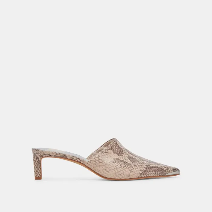 Heels Women Dolce Vita Lexy Heels Sand Snake Embossed