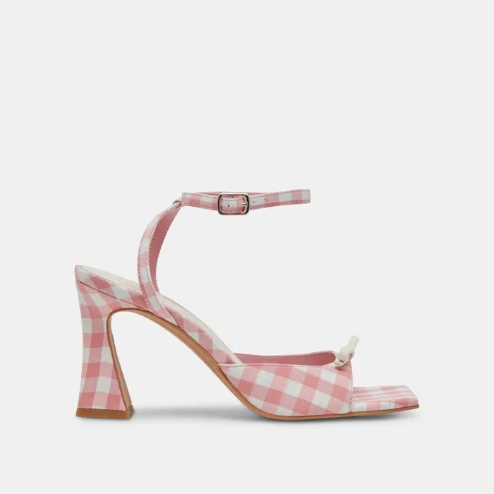 Heels Women Dolce Vita Loise Heels White Pink Gingham