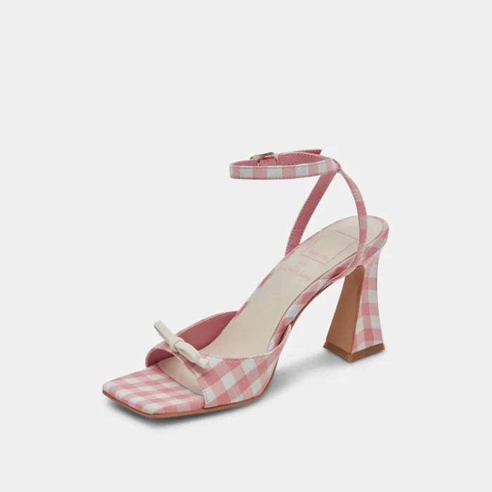 Heels Women Dolce Vita Loise Heels White Pink Gingham