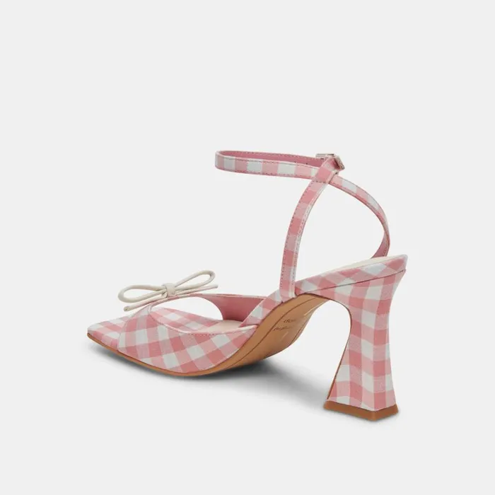 Heels Women Dolce Vita Loise Heels White Pink Gingham