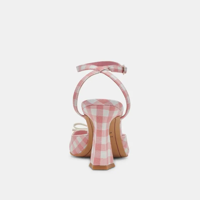 Heels Women Dolce Vita Loise Heels White Pink Gingham