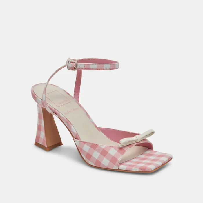 Heels Women Dolce Vita Loise Heels White Pink Gingham