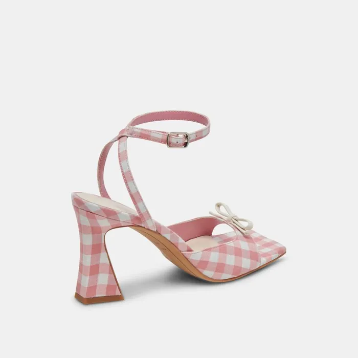 Heels Women Dolce Vita Loise Heels White Pink Gingham