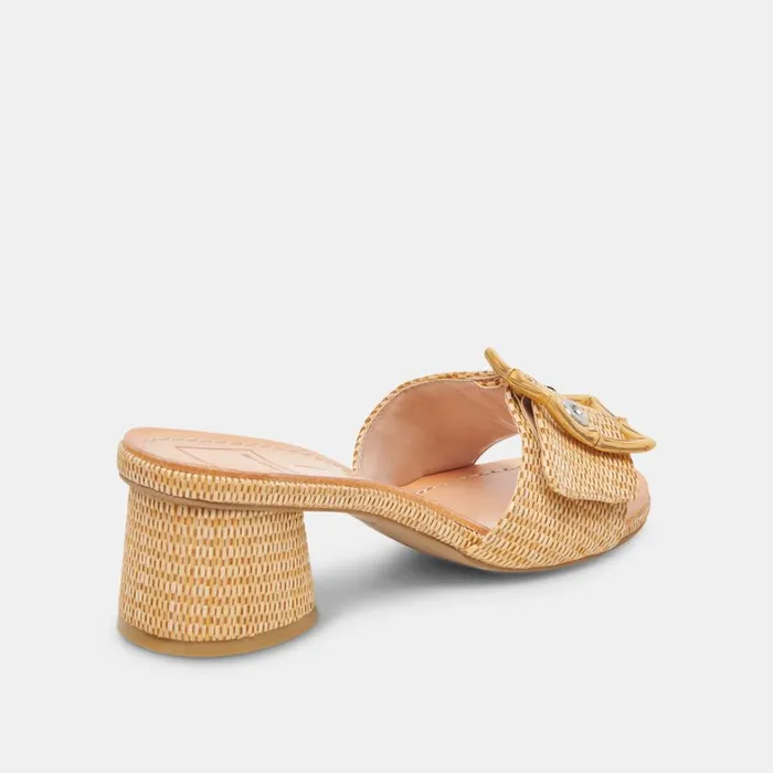 Heels Women Dolce Vita Lucey Wide Heels Warm Natural Raffia