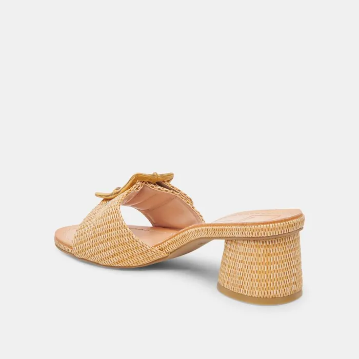 Heels Women Dolce Vita Lucey Wide Heels Warm Natural Raffia