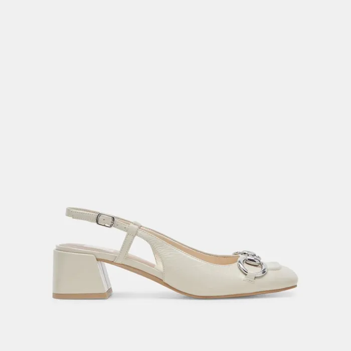 Heels Women Dolce Vita Melli Heels Ivory Crinkle Patent