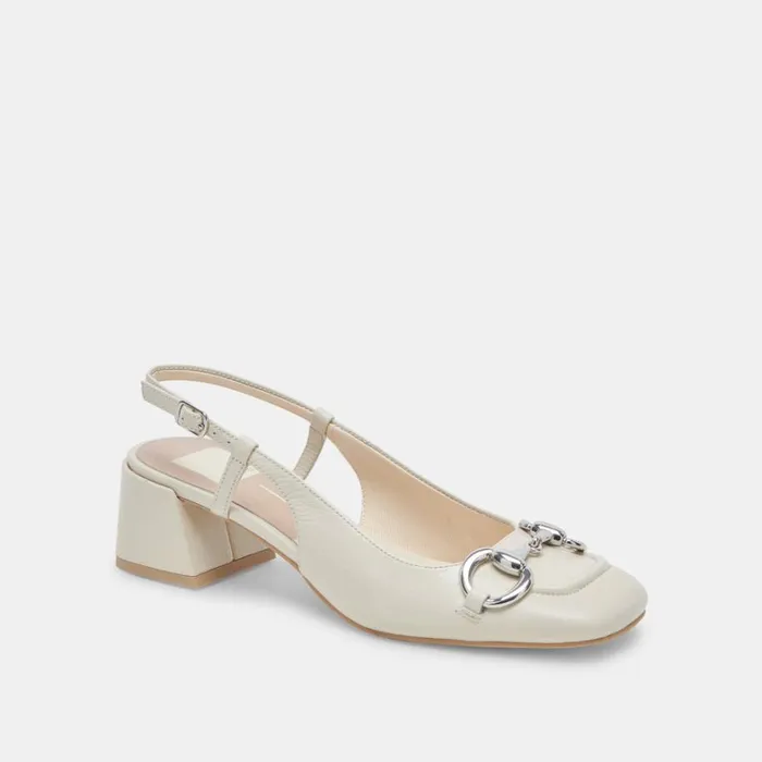 Heels Women Dolce Vita Melli Heels Ivory Crinkle Patent