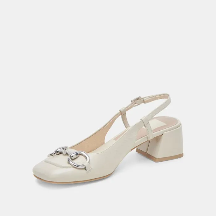 Heels Women Dolce Vita Melli Heels Ivory Crinkle Patent