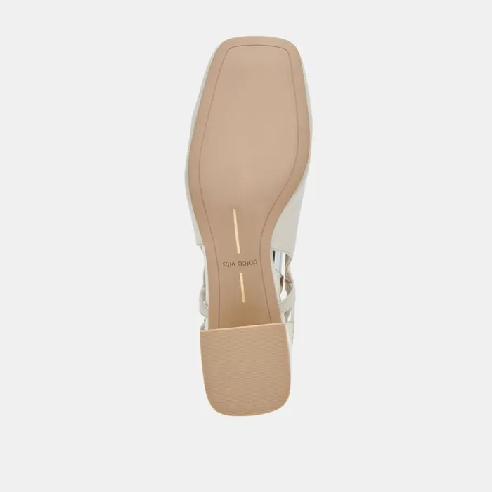 Heels Women Dolce Vita Melli Heels Ivory Crinkle Patent