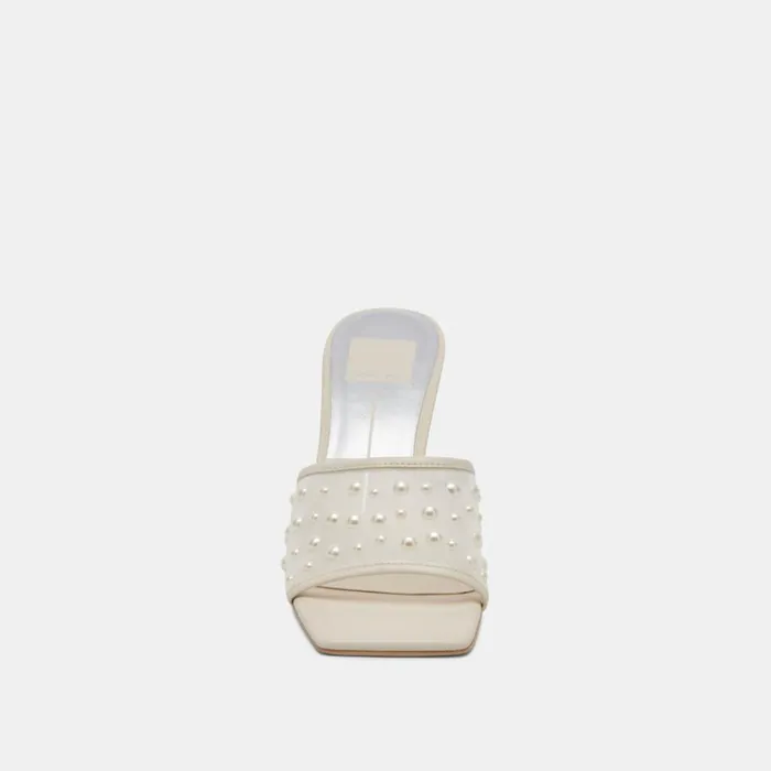 Heels Women Dolce Vita Narda Pearl Heels Ivory Mesh