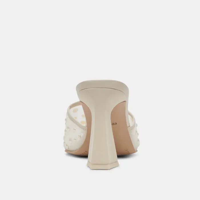 Heels Women Dolce Vita Narda Pearl Heels Ivory Mesh