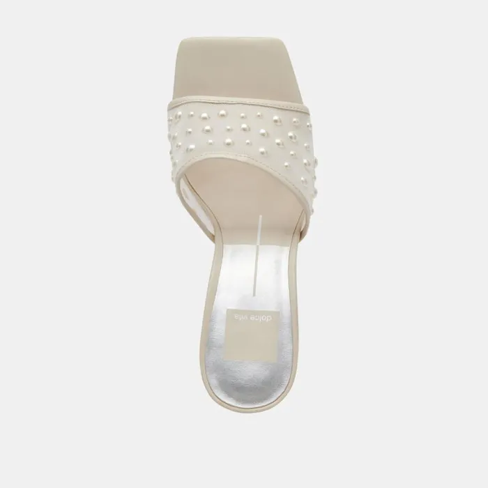 Heels Women Dolce Vita Narda Pearl Heels Ivory Mesh
