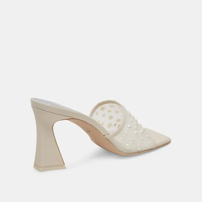 Heels Women Dolce Vita Narda Pearl Heels Ivory Mesh
