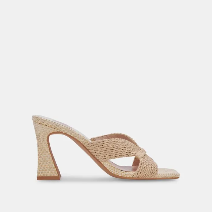 Heels Women Dolce Vita Nitro Wide Heels Raffia Lt Natural