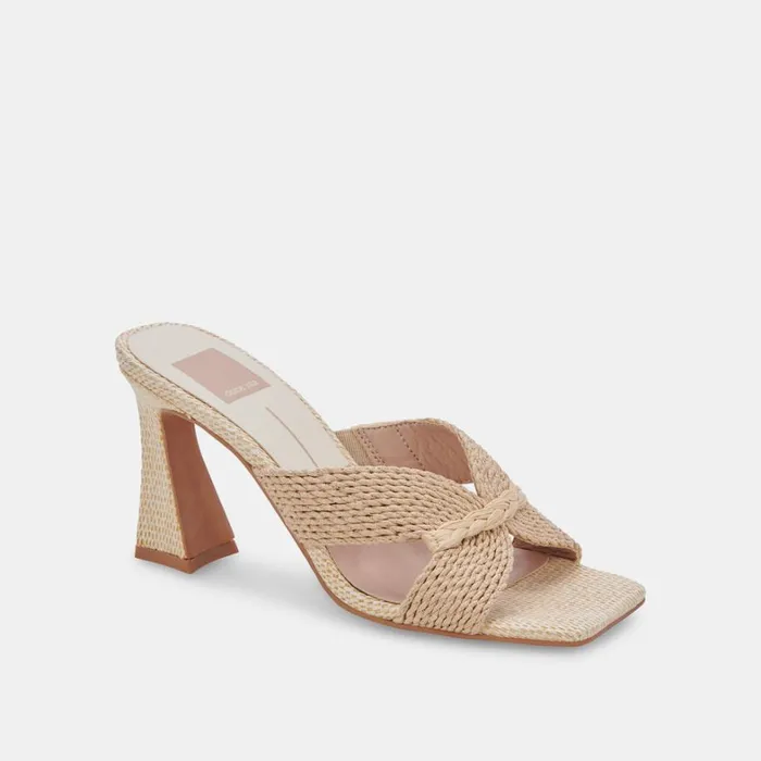 Heels Women Dolce Vita Nitro Wide Heels Raffia Lt Natural