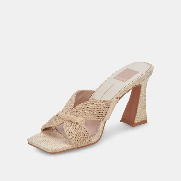 Heels Women Dolce Vita Nitro Wide Heels Raffia Lt Natural