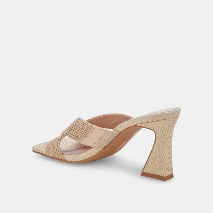 Heels Women Dolce Vita Nitro Wide Heels Raffia Lt Natural