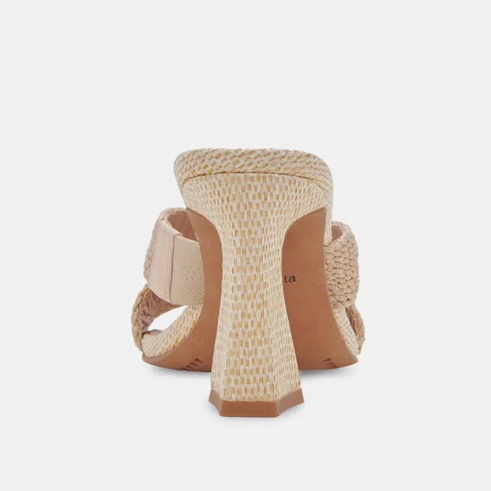 Heels Women Dolce Vita Nitro Wide Heels Raffia Lt Natural