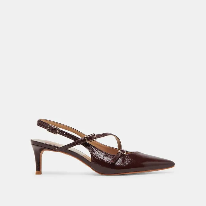 Heels Women Dolce Vita Pamla Mid Heels Cranberry Crinkle Patent