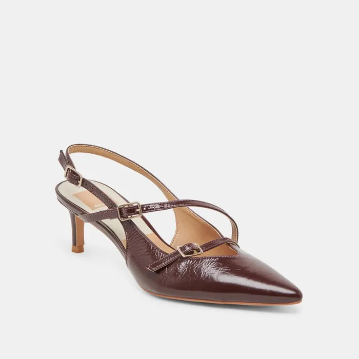 Heels Women Dolce Vita Pamla Mid Heels Cranberry Crinkle Patent