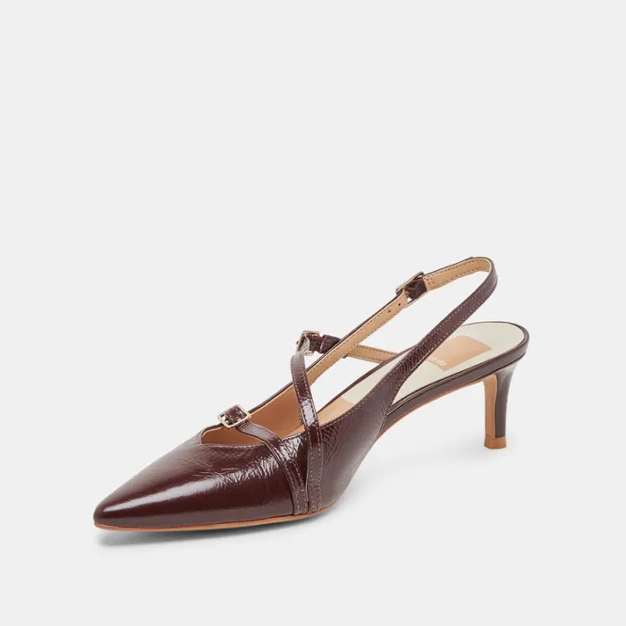 Heels Women Dolce Vita Pamla Mid Heels Cranberry Crinkle Patent