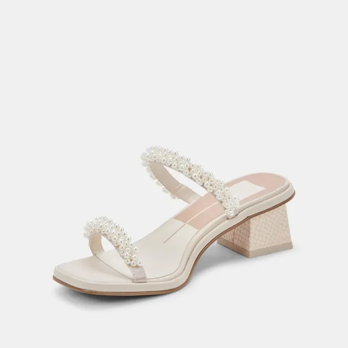 Heels Women Dolce Vita River Pearl Heels Vanilla Pearls