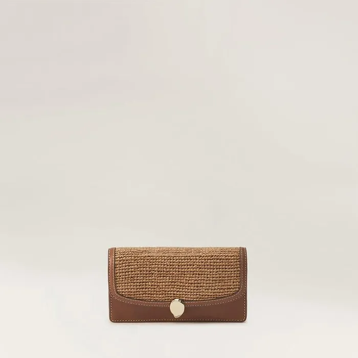 Helen Kaminski Adelie Wallet With Raffia Cuoio Nougat Bags Cross Body Bags