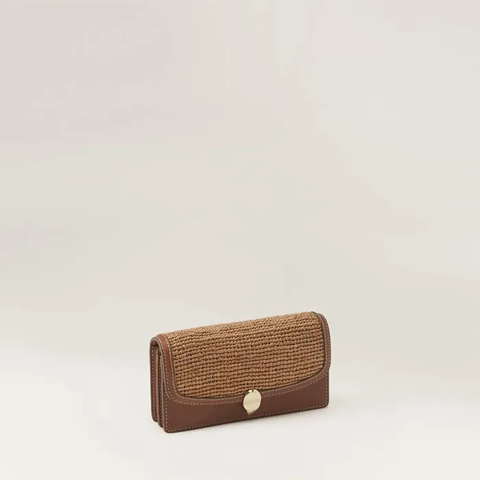 Helen Kaminski Adelie Wallet With Raffia Cuoio Nougat Bags Cross Body Bags