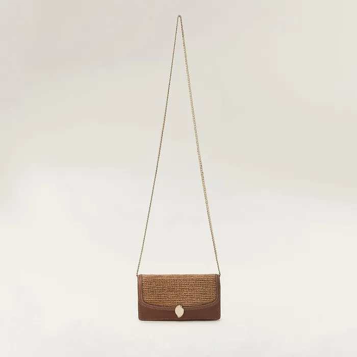 Helen Kaminski Adelie Wallet With Raffia Cuoio Nougat Bags Cross Body Bags