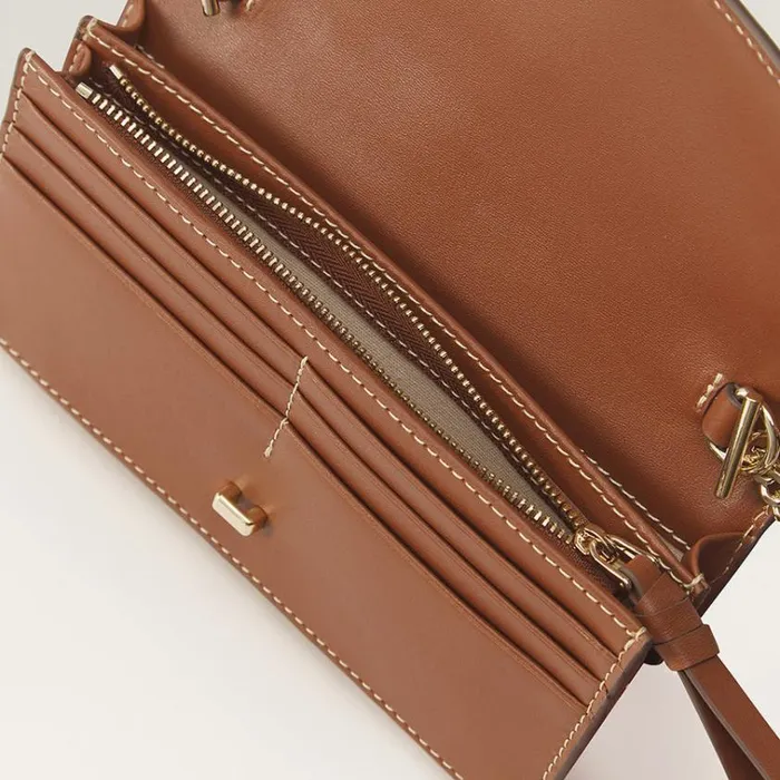 Helen Kaminski Adelie Wallet With Raffia Cuoio Nougat Bags Cross Body Bags