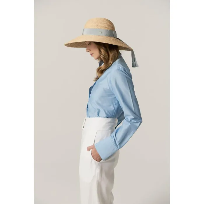 Helen Kaminski Cori Natural Chalk Blue Hats UPF 50