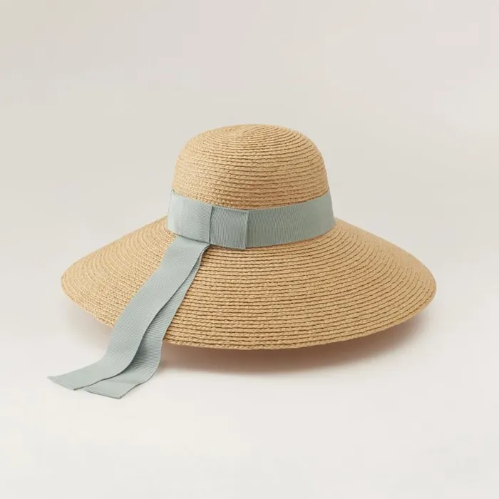 Helen Kaminski Cori Natural Chalk Blue Hats UPF 50