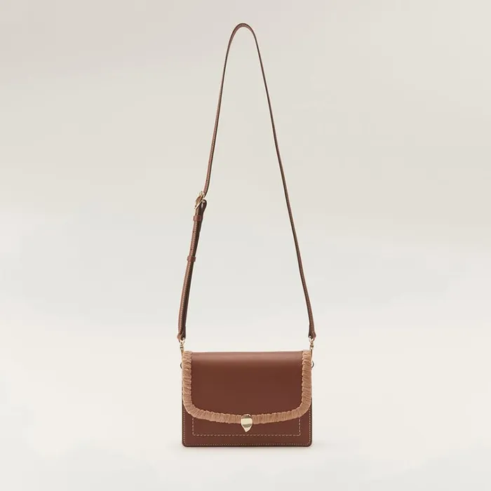 Helen Kaminski Dauphine Crossbody With Raffia Cuoio Nougat Bags Cross Body Bags