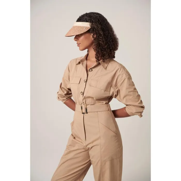 Helen Kaminski Marina Nougatnatural Logo Hats Visors